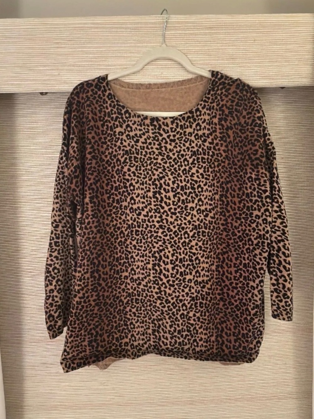 100% Cotton | Leopard Print Women’s Long Sleeve Sweater |